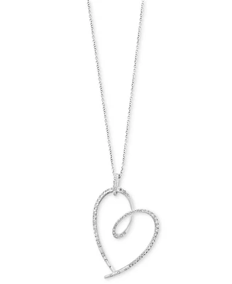 Effy Diamond Open Heart 18" Pendant Necklace (3/4 ct. t.w.) in 14k White Gold