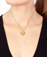 Effy Diamond Heart Cluster Sunray 18" Pendant Necklace (1/6 ct. t.w.) in 14k Gold