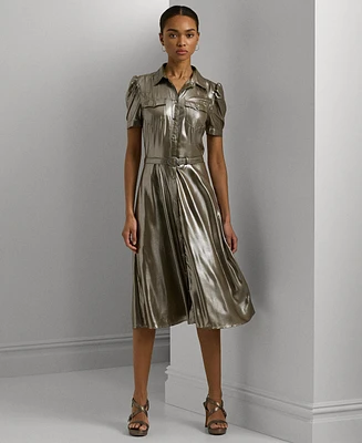 Lauren Ralph Lauren Women's Metallic Chiffon Shirtdress