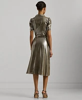 Lauren Ralph Lauren Women's Metallic Chiffon Shirtdress