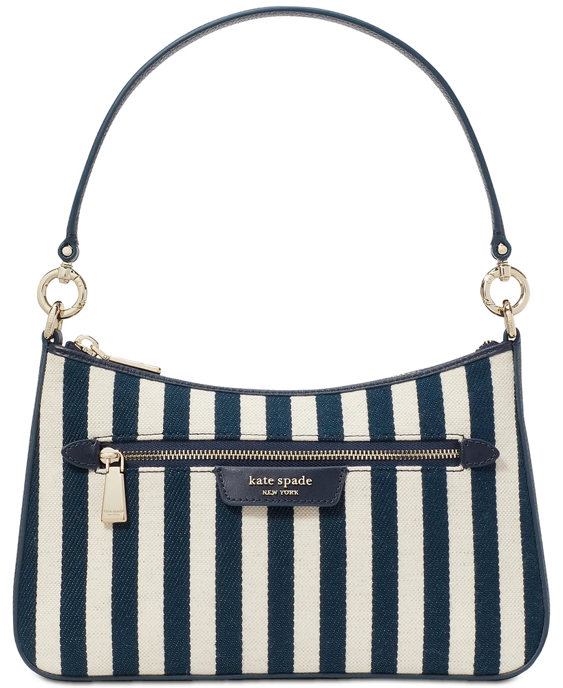 kate spade new york Hudson Striped Canvas Small Convertible Crossbody