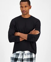 Club Room Men's Fleece Long-Sleeve T-Shirt & Plaid Pajama Pant Set, Created for Macy's