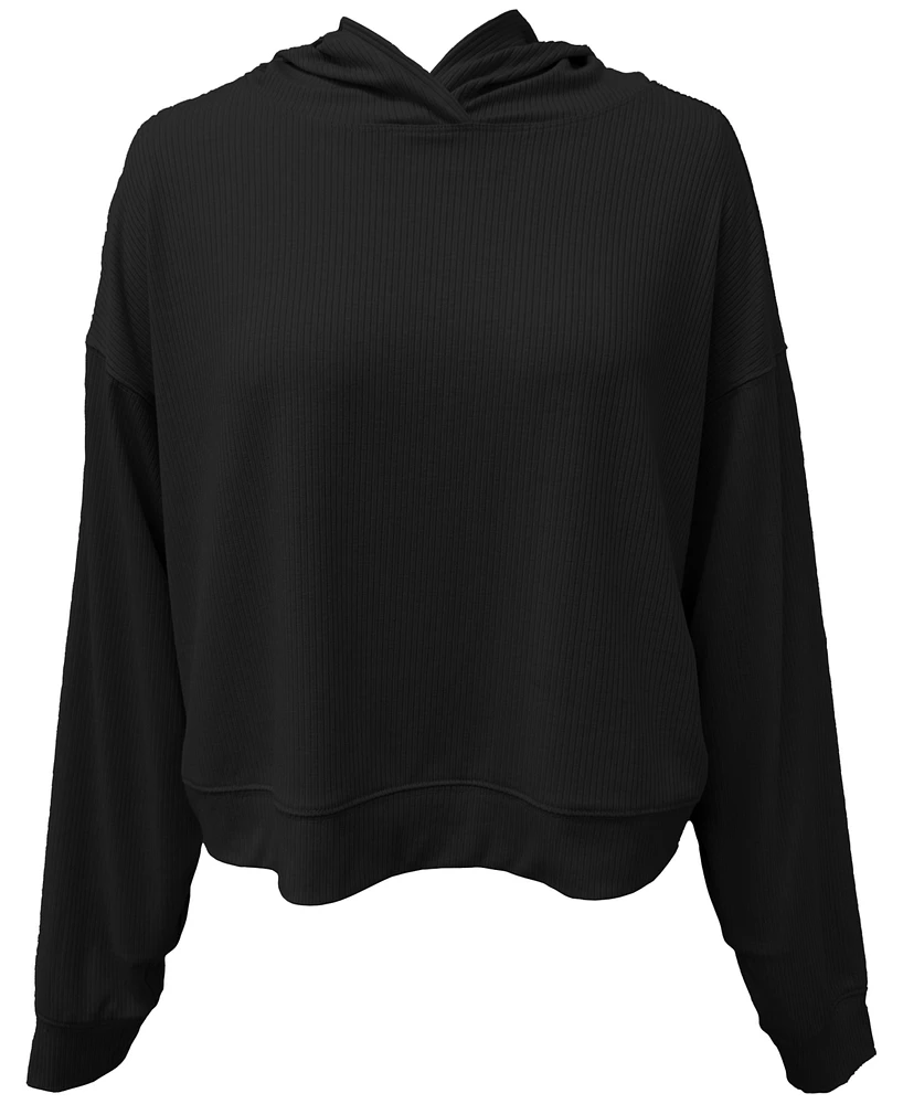 Id Ideology Women's Ribbed Drop-Shoulder Hoodie, Created for Macy's