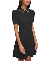 Karl Lagerfeld Paris Women's Embellished-Collar Dress