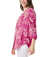 Jones New York Women's Paisley 3/4-Sleeve Blouse