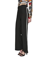 Karl Lagerfeld Women's Side-Stripe Wide-Leg Pants