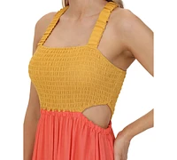 Frye Women's Smocked Colorblock Maxi Dress