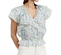 En Saison Women's Egret Flutter-Sleeve Top