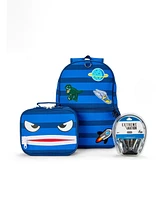 InMocean Boy's Zipper Mouth Backpack Headphone Lunch Set