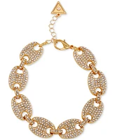 Guess Gold-Tone Pave Link Statement Flex Bracelet