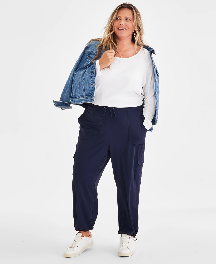 Style & Co Plus Pull-On Utility Pants, Created for Macy's