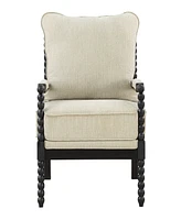 Office Star Eliza Brown Spindle Chair with Linen Fabric