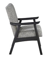 Office Star Weldon Armchair in Graphite Fabric with Black Finished Frame