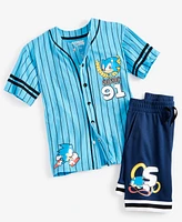 Sonic Big Boys Logo Baseball Shirt & Shorts Set