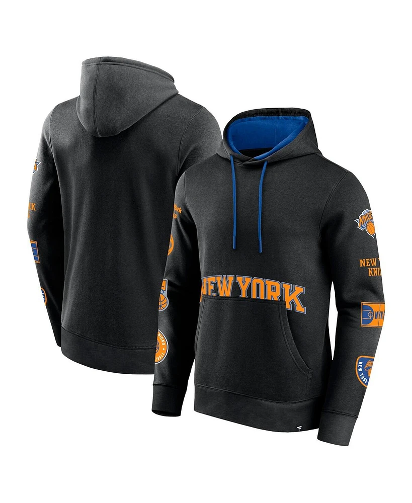 Fanatics Men's Branded Black New York Knicks Home Court Pullover Hoodie