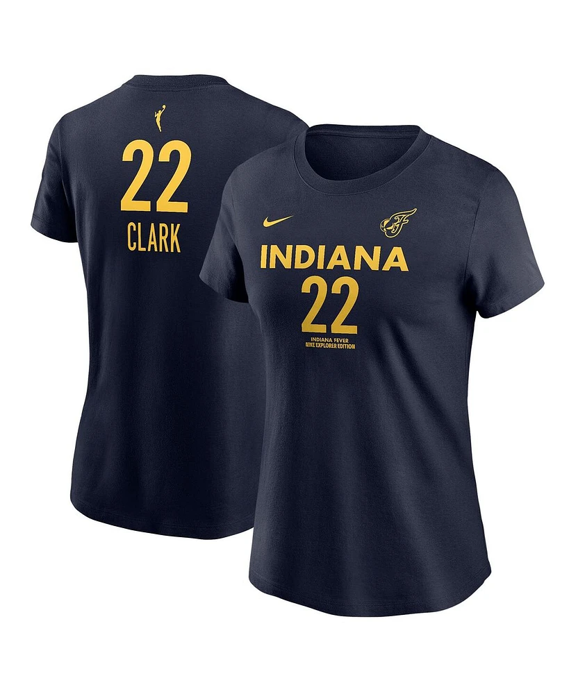 Nike Unisex Caitlin Clark Navy Indiana Fever 2024 Wnba Draft Explorer Edition Player Name Number T-Shirt