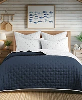 Levtex Embroidered Swiss Dot Stitching -Pc. Quilt Set