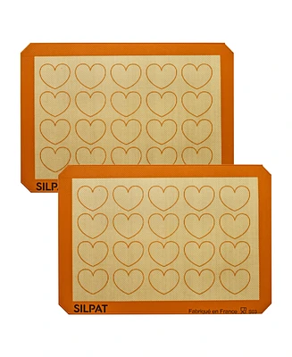 2 Silpat 1/2 Sheet Heart Baking Mats