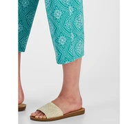 Jm Collection Petite Printed Pull-On Capri Pants, Created for Macy's