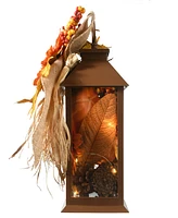 National Tree Company 12" Decorated Autumn Lantern with Led Lights