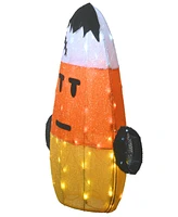 National Tree Company 24" Pre-Lit Candy Corn Frankenstein Outdoor Decoration, Led Lights, Halloween Collection