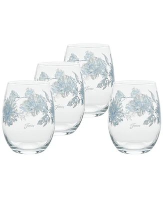 Fiesta Botanical Floral 15-Ounce Stemless Wine Glass Set of 4