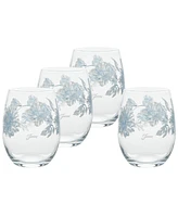 Fiesta Botanical Floral 15-Ounce Stemless Wine Glass Set of 4