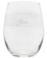 Fiesta Coastal Blues Frame 15-Ounce Stemless Wine Glass Set of 4