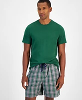 Club Room Men's Solid T-Shirt & Woven Plaid Boxer Set, Created for Macys