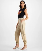 Guess Women's Katrin High Rise Belted Cargo Pants