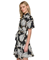 Karl Lagerfeld Paris Women's Printed Cotton Shirtdress