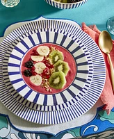 Spode Blue Italian Steccato Cereal Bowls, Set of 4