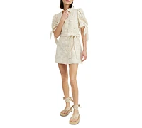 En Saison Women's Cordelia Embroidered Eyelet Mini Dress