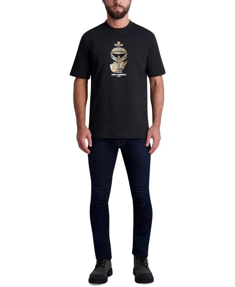 Karl Lagerfeld Paris Men's Cotton Textured Armour Graphic T-Shirt, Created for Macy's