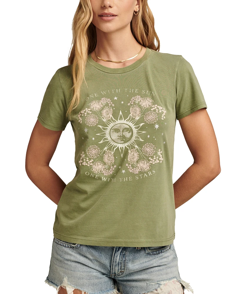 Lucky Brand Women's One With The Stars Classic Cotton Crewneck T-Shirt