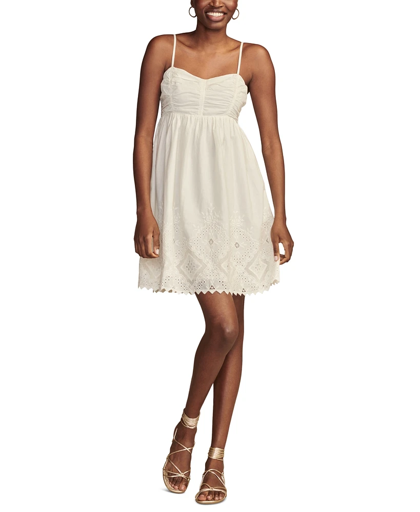 Lucky Brand Women's Poplin Cutout Mini Dress