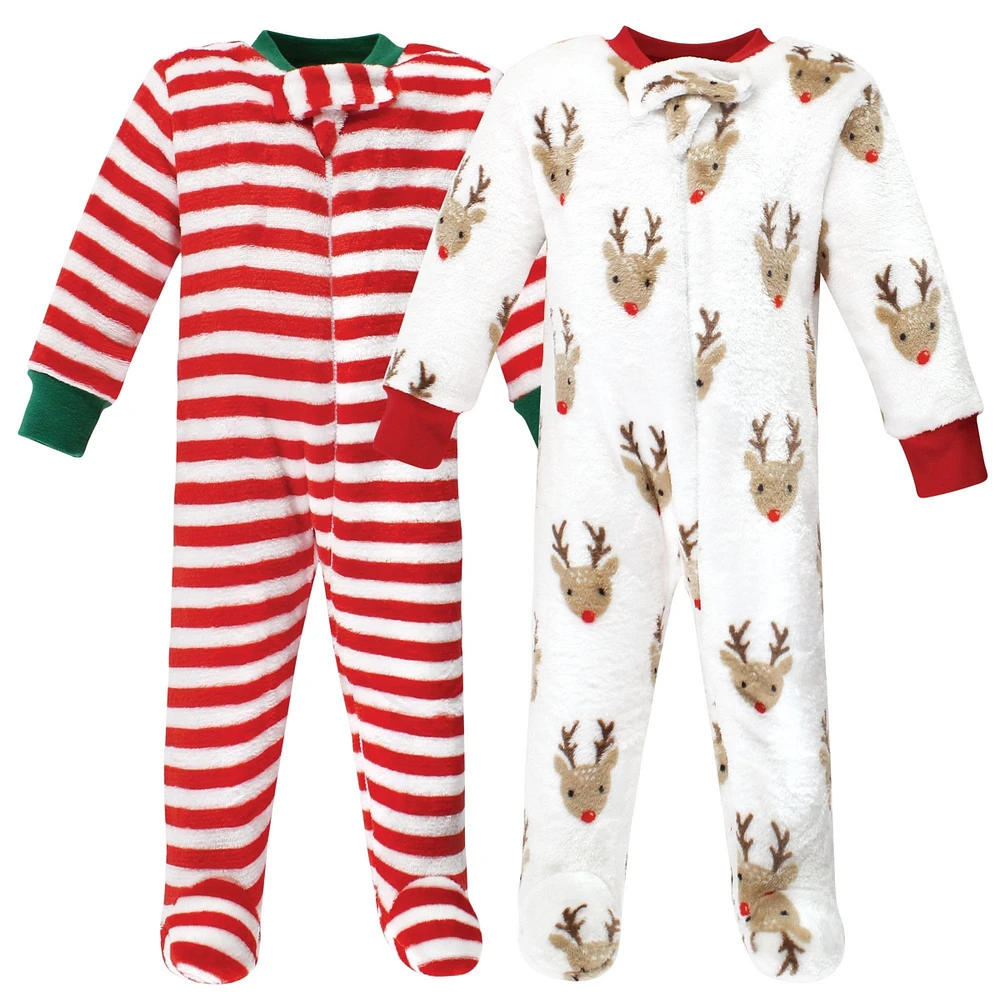 Hudson Baby Boys Plush Sleep and Play one piece, Rudolph