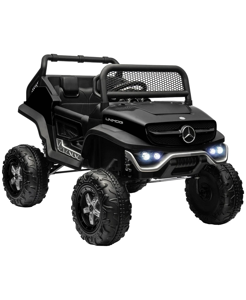 Aosom 12V Battery Powered Licensed Mercedes-Benz Ride on Truck, Red