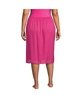 Lands' End Plus Twist Front Knee Length Swim Cover-up Skirt