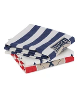 Design Imports Maritime Collection Kitchen Dishtowel Set, 18x28, Anchor Stripes, 3 Piece