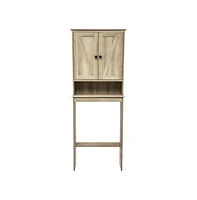 Merrick Lane Delilah Over The Toilet Bathroom Organizer With Shelves And Magnetic Closure Doors