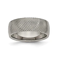 Chisel Titanium Polished and Textured Wedding Band Ring