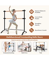Sugift 4 Foot Portable Freestanding Double Ballet Barre
