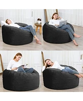 Caromio 4Ft Giant Bean Bag Chair for Adults and Teens, Memory Foam Filled, Removable Velvet Cover