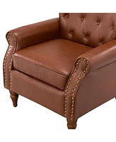 Edwin Transitional Comfy Armchair with Button-Tufted