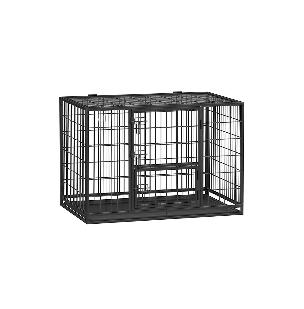 Slickblue Heavy-Duty Dog Crate, Kennel for Large and Medium Dogs, Anti-Escape, Double Removable Door