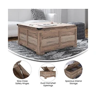 Merrick Lane Green River Farmhouse Storage Coffee Table