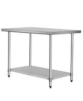 Sugift 30 x 48 Inch Stainless Steel Table Commercial Kitchen Worktable