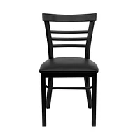 Emma+Oliver 2 Pack Three-Slat Ladder Back Metal Restaurant Chair