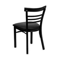 Emma+Oliver 2 Pack Three-Slat Ladder Back Metal Restaurant Chair